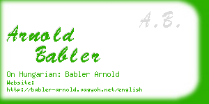 arnold babler business card